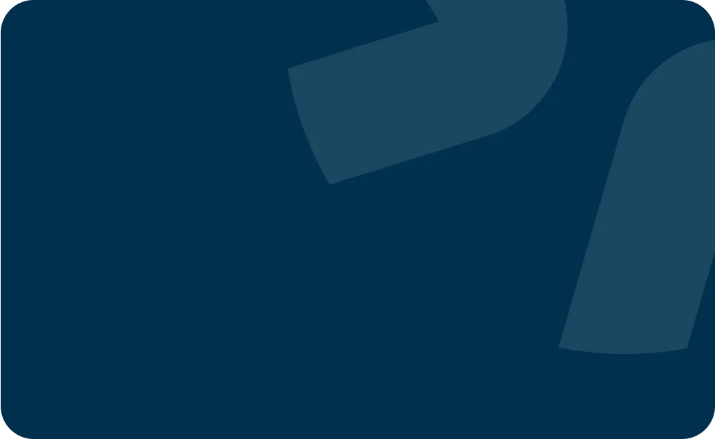 A dark blue background with a curved corner.