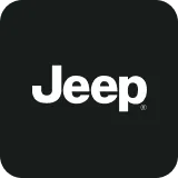 A jeep logo on a black background.